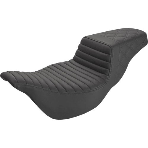 Saddlemen Step Up 2-Up Seat - Tuck and Roll/Diamond - Flh (Black) 808-07B-176E
