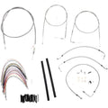 Burly Brand Complete Stainless Braided Handlebar Cable/Brake Line Kit | B30-1076