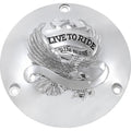 Drag Specialties 3 Hole Chrome Live to Ride Derby Cover | 33-0010CA