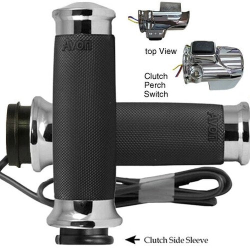 Avon Custom Contour Fbw Heated Grips 15-Up Fltr Chrome | CC-85-CH-FLY-RH