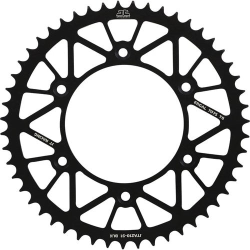 JT Sprockets Rear Racelite Sprocket Alum 51T-520 Blk Beta/Hon | JTA210.51BLK