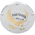 Drag Specialties 5-Hole - Gold - Live to Ride Derby Cover | 33-0065GA