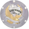 Drag Specialties 6-Hole - Gold - Live to Ride Derby Cover | 33-0067CGA