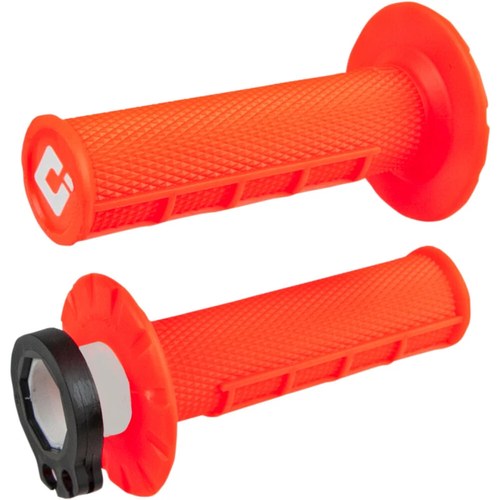 Odi Fluorescent Orange Half Waffle MX Grips | H36HWO
