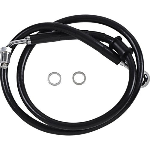 Drag Specialties Brake Line - 18- Softail - Black +8" | 618620-8BLK