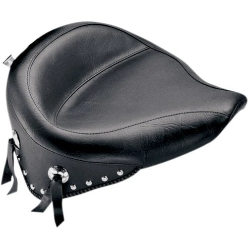 Mustang Wide Vintage Solo Seat - Studded - Softail '84-'99 (Black) 75506