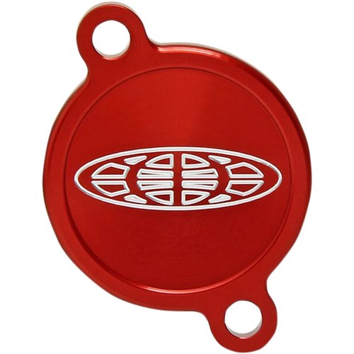 Pro Circuit Oil Filter Cover (Anodized; Red; White) PC4009-0015