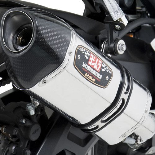 Yoshimura R-77 Street Slip-On Exhaust System (SS/CF) for 2011-15 Suzuki GSX-R600