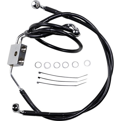 Drag Specialties +8" Brake Line - Front - Black Vinyl - FXDF2-17 | 612137-8BLK