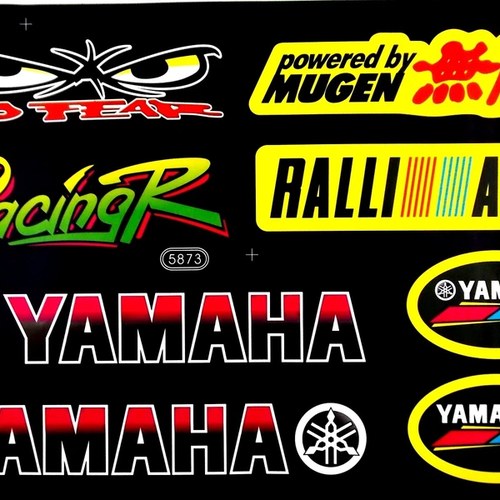 Yamaha NO Fear Mugen Rally Art Motorcycle Sticker Sheet Graphics Set Decal Kit