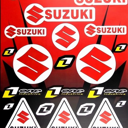 Suzuki / One Industries Motorcycle Sticker Sheet Graphics Set Decal Kit