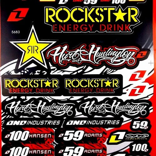 Rockstar Motorcycle Sticker Sheet Graphics Set Decal Kit