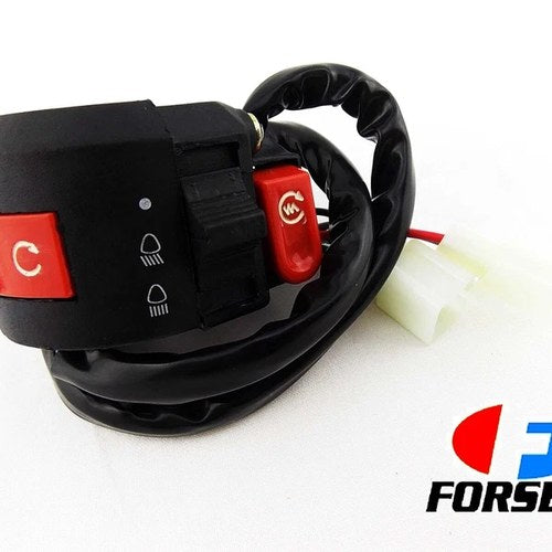 ATV Quad Buggy 2 + 6 Pin Headlight Stop Start Kill Switch Block Assembly