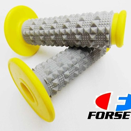 Yamaha YZ250 Forseti Yellow Grey Diamond Top Handlebar Grip Set Grips