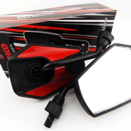 Honda TLM200 85-87 Black Red Hex Soko Mirrors