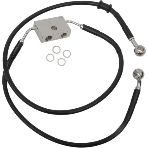 Drag Specialties Front Brake Line - XL - Black +10" | 614743-10BLK