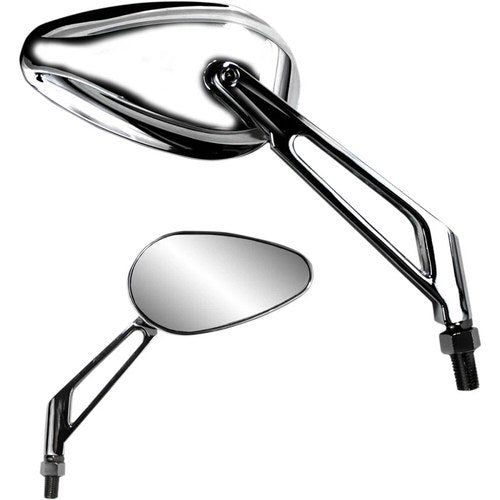 Parts Unlimited Mirror - Teardrop - Chrome | 17069
