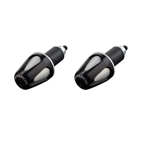 Driven Racing D-AXIS V2 Weighted Universal Bar Ends BLACK/SILVER - DXB-BK2