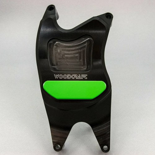 Yamaha R3 2015-2025 Woodcraft Rhs Clutch Cover Engine Protector - Green Plate