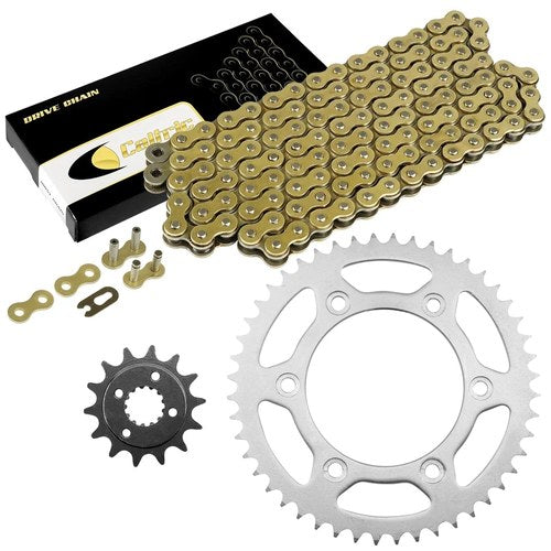 Drive Chain & Sprockets Kit for Honda XR600R 1991 1992 1993 1994-2000 Gold