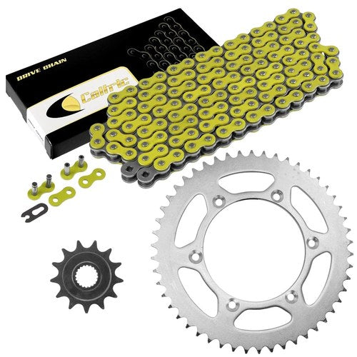 Drive Chain & Sprockets Kit for Yamaha WR250F WR 250F 2007-2017 Yellow