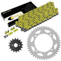 Drive Chain & Sprockets Kit for Yamaha XV250 Route 66 1988 1989 1990 Yellow