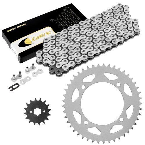 Drive Chain & Sprockets Kit for Yamaha XV250 Route 66 1988 1989 1990 White