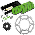 Green O-Ring Drive Chain & Sprockets Kit for Kawasaki EX500 Ninja 500R 1994-09