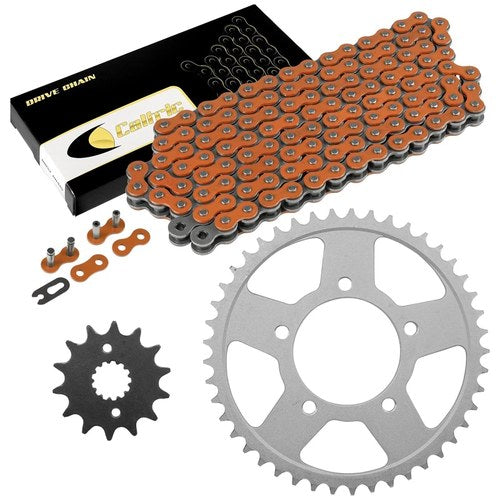 Drive Chain & Sprockets Kit Fits Suzuki GSX600F Katana 600 1992-1997 / Orange