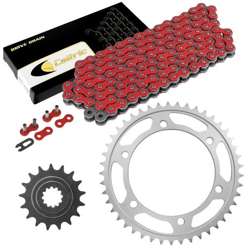 Red Drive Chain And Sprocket Kit for Kawasaki ZR1100C ZRX1100 1999 2000