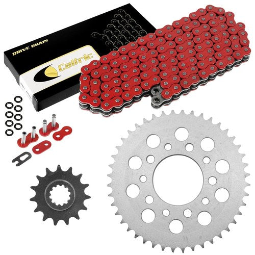 Red O-Ring Drive Chain & Sprockets Kit for Honda CBR600F Hurricane 1987-1990