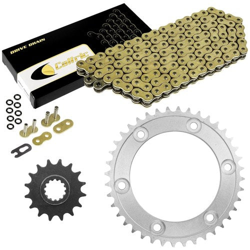 Gold O-Ring Drive Chain and Sprockets Kit for Honda RVT1000R Rc51 2000-06