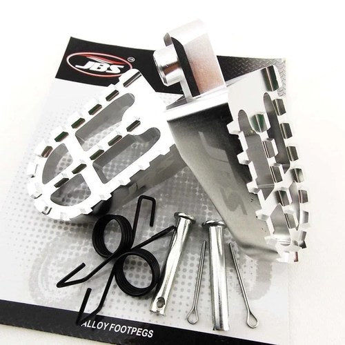 Suzuki TS125 71-75 Jbs Silver CNC Billet Alloy Foot Peg Set Pair Footpegs Rest