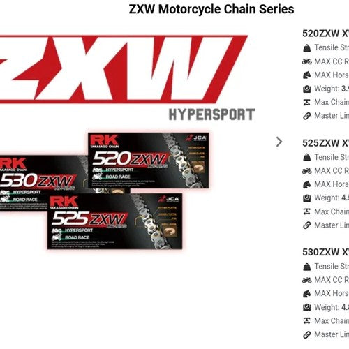 KTM 950 Super Enduro 2006-2010 RK Racing Zxw 120 Link 520 Conv XW-Ring Chain