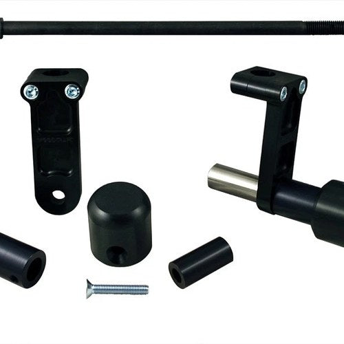 Ducati 2016-2018 Hypermotard 939 Woodcraft Racing Frame Slider Kit / Black Pucks