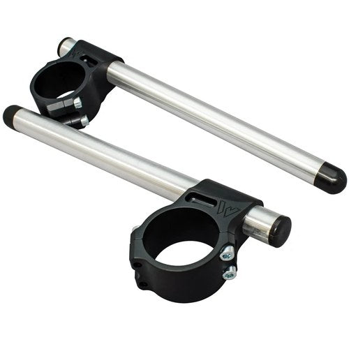34mm Woodcraft Racing 3 Piece CLIP-ON Clipon Handlebar Kit - 7/8" Silver Bars