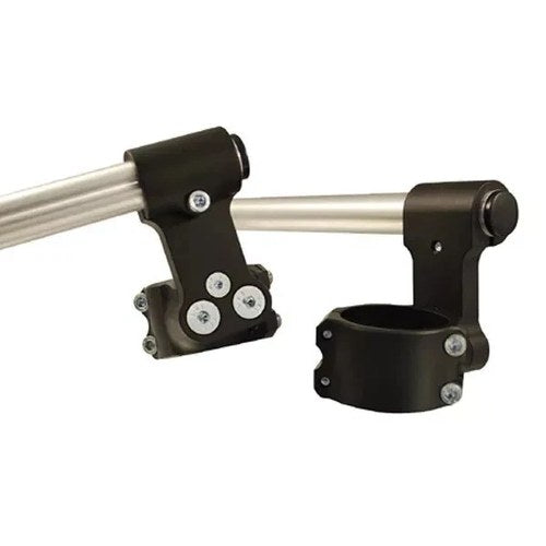 Woodcraft Racing 50mm 3 Piece Clipon Handlebar Kit With 2.5" Inch Rise - Silver