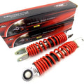 PY50 Peewee 195mm Jbs RED/CHROME Rear Shock Absorbers Eye TO Clevis