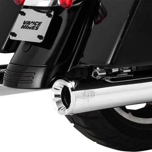 Vance & Hines Eliminator 400 Dual Slip-On Mufflers Chrome #16703 Harley Davidson