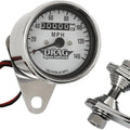 DS 2.4" Mini Mechanical Speedometer 1:1 Chrome White Face