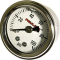Feuling Liquid-Filled Pressure Gauge White with Rear 1/8 Npt Port