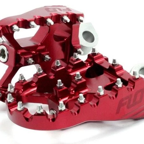 Flo V2 MX Style Footpegs Red Harley-Davidson Male Mount