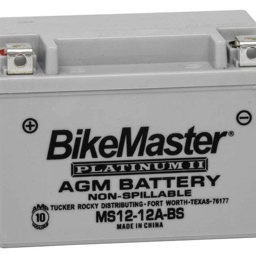 BikeMaster Agm Platinum II Battery #MS12-12A-BS for Suzuki/Kawasaki
