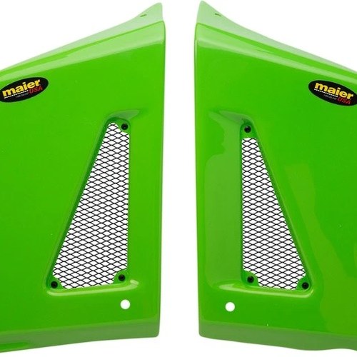 Maier Radiator Scoops Green #578103 fits Kawasaki KLR650 1987-2007