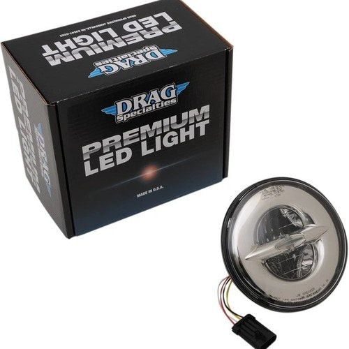 DS Premium 7" Reflector Style LED Headlight w/o Ring Chrome Face #175371