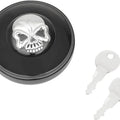 Drag Specialties Screw-In Locking Skull Gas Cap Vented Black/Chrome