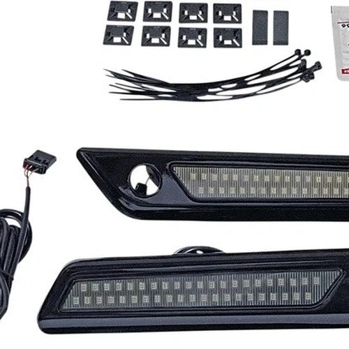 Custom Dynamics LED Saddlebag Dual Color Latch Lights Black Smoke #CD-SBL-DC-SB
