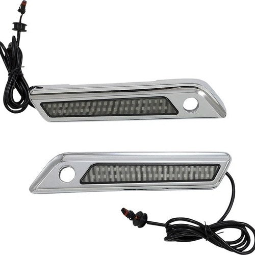Custom Dynamics LED Saddlebag Dual Color Latch Lights Chrome Smoke CD-SBL-DC4-SC