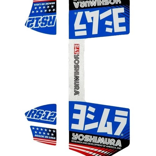 Yoshimura RS-12 Muffler Decal Set Blue