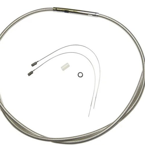 Magnum Polished Stainless Clutch Cable 63" #52258HE Harley Davidson